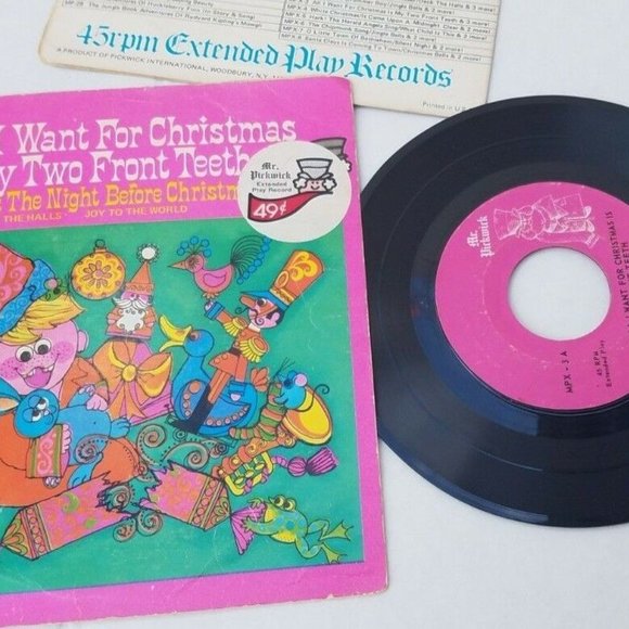 4 Mr. Pickwick Records Christmas White Rudolph Reindeer Silent Night 45rpm Vinyl - Picture 8 of 10